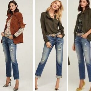 Cabi 100% Boyfriend Jeans Blue Distressed Denim 4152 Women’s Size 8